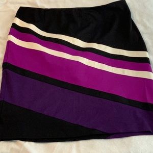Lane Bryant Skirt Stretchy Pencil Black Purple